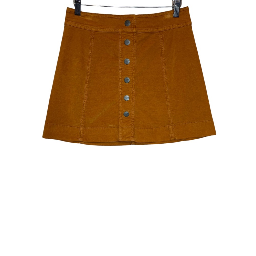 Madewell Velveteen A-Line Button Front Mini Skirt Size 0 - Picture 2 of 7